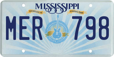 MS license plate MER798