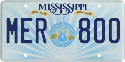 MS license plate MER800