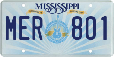 MS license plate MER801