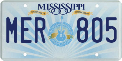 MS license plate MER805