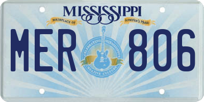 MS license plate MER806