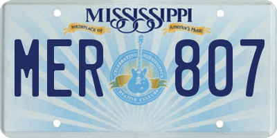 MS license plate MER807