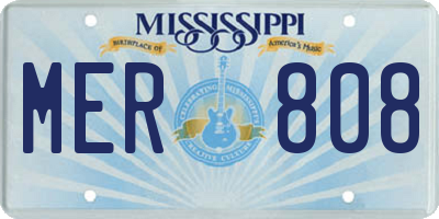 MS license plate MER808