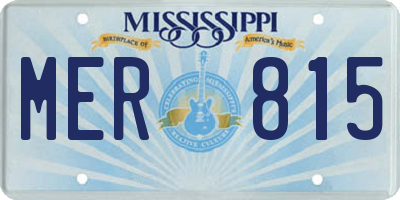 MS license plate MER815