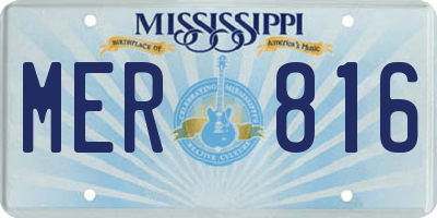 MS license plate MER816