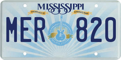 MS license plate MER820