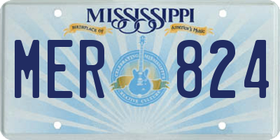 MS license plate MER824