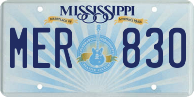 MS license plate MER830