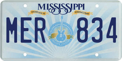 MS license plate MER834