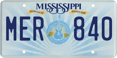 MS license plate MER840