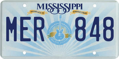MS license plate MER848