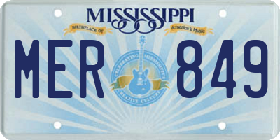 MS license plate MER849