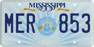 MS license plate MER853