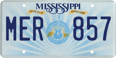 MS license plate MER857