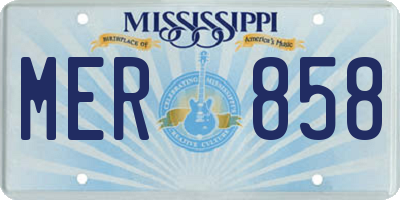 MS license plate MER858