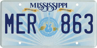 MS license plate MER863