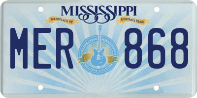 MS license plate MER868