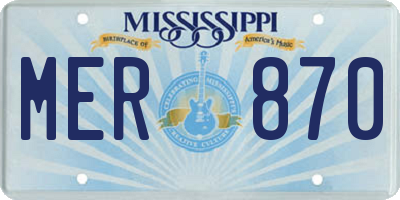 MS license plate MER870
