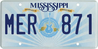 MS license plate MER871