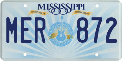 MS license plate MER872