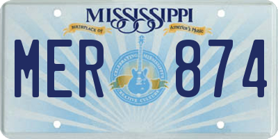 MS license plate MER874