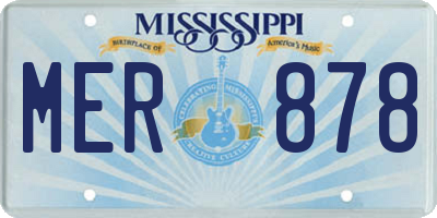 MS license plate MER878