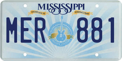 MS license plate MER881