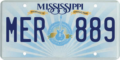 MS license plate MER889