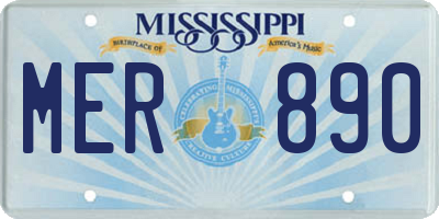 MS license plate MER890