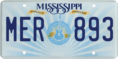 MS license plate MER893
