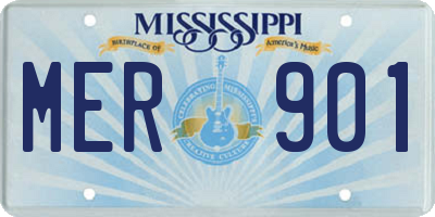MS license plate MER901