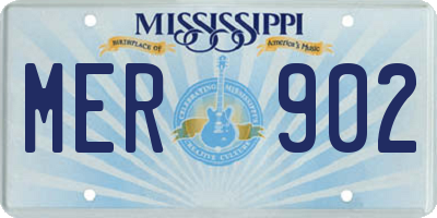 MS license plate MER902