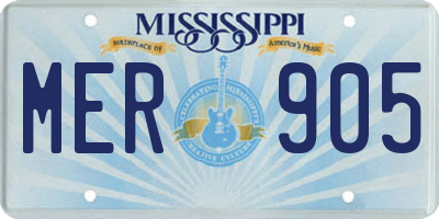 MS license plate MER905