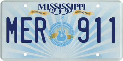 MS license plate MER911