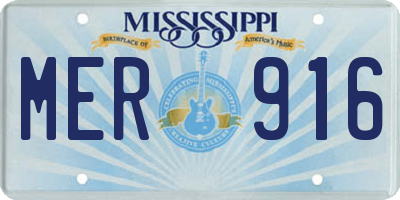 MS license plate MER916