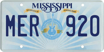 MS license plate MER920