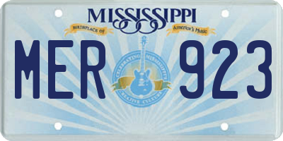 MS license plate MER923