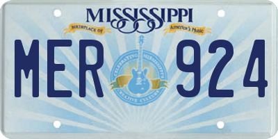 MS license plate MER924