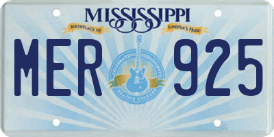 MS license plate MER925