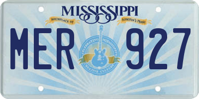 MS license plate MER927