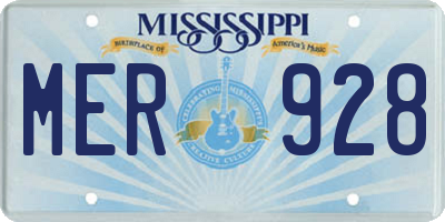 MS license plate MER928