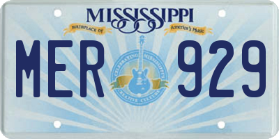 MS license plate MER929