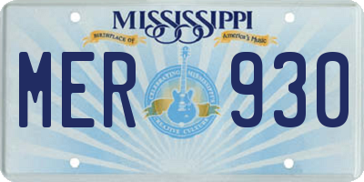 MS license plate MER930