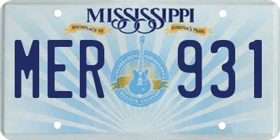 MS license plate MER931