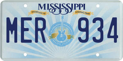 MS license plate MER934