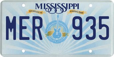 MS license plate MER935