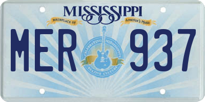 MS license plate MER937