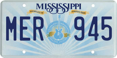 MS license plate MER945