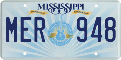 MS license plate MER948