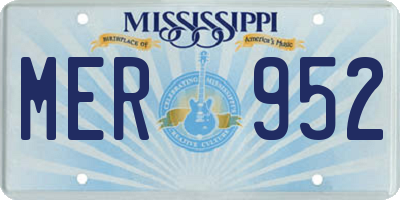 MS license plate MER952